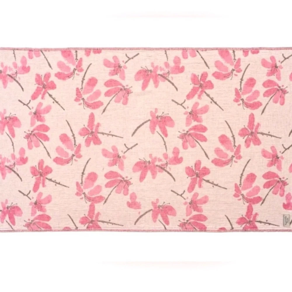 Cherry Blossoms Loom Weave 2 Side Wrap Blanket Towel Sarong Tapestry Hand Weave